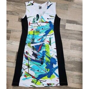 Dolcezza River of Life Midi Dress M Aristotelis Deligiannidis Abstract Art Zip